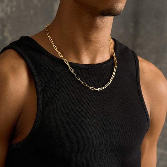 Paper Clip Chain in Yellow Gold - 5mm