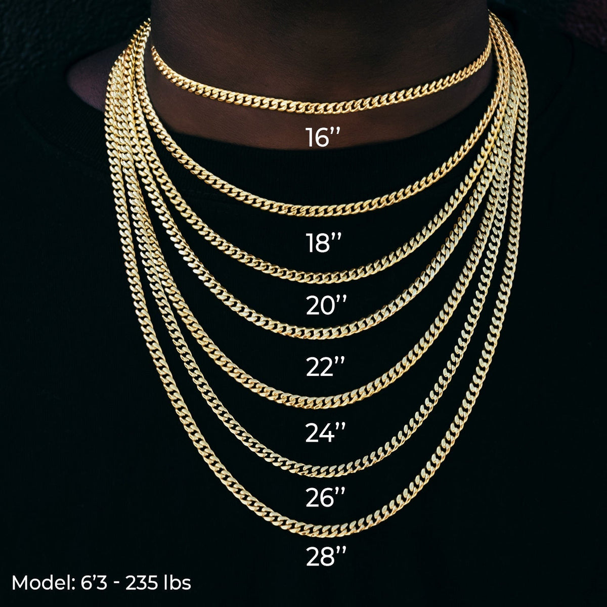 Two Tone Large Link Puffed Mariner Chain in Yellow & White Gold - 15mm