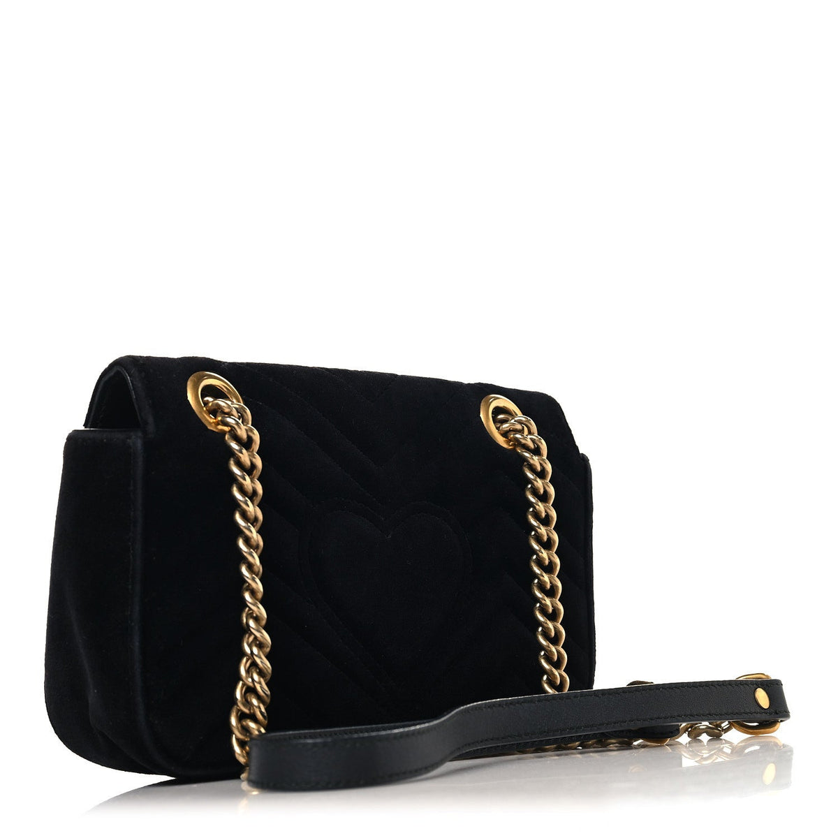 Velvet Matelasse Mini GG Marmont Shoulder Bag Black