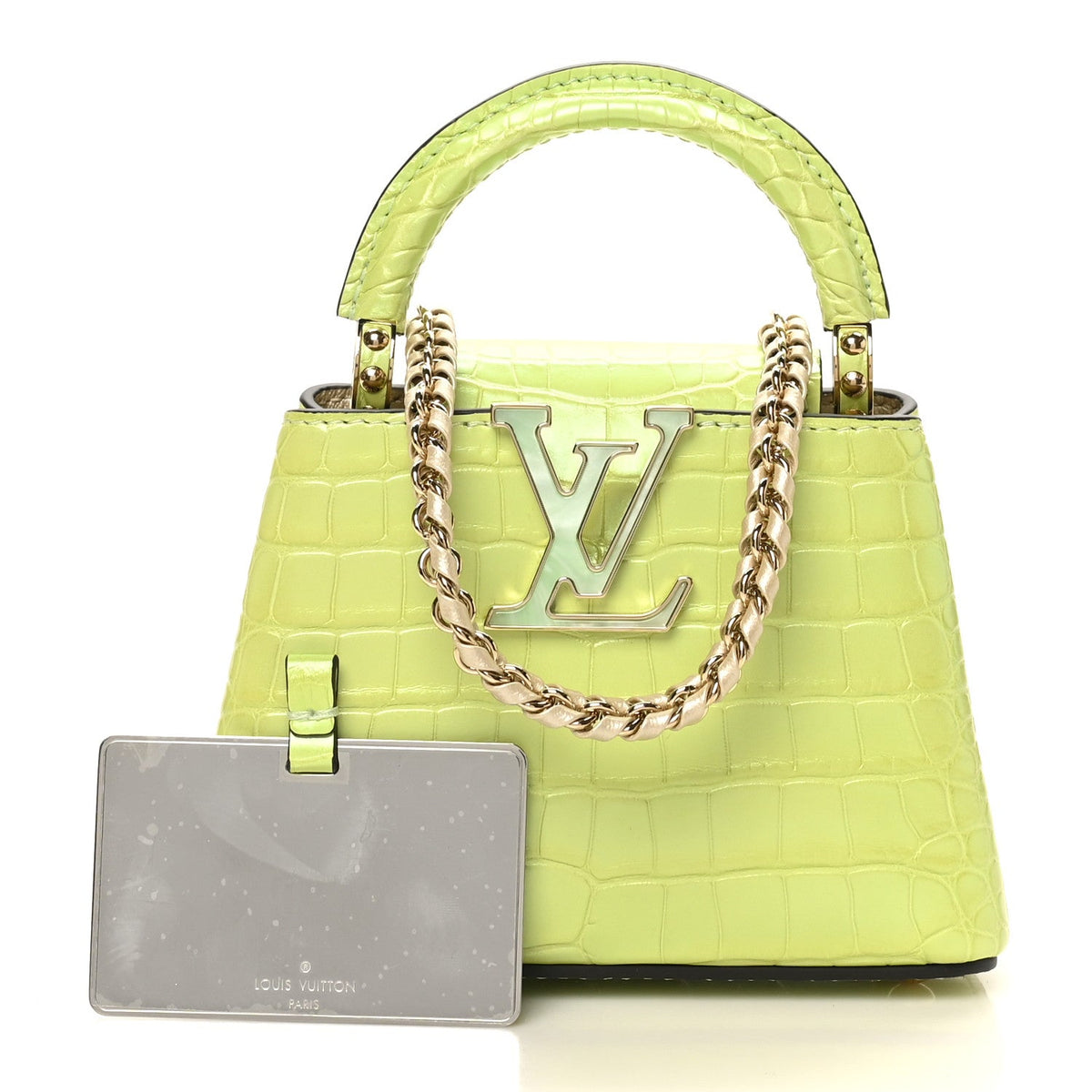Iridescent Alligator Nano Capucines Lime